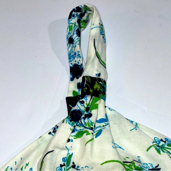 Free People All Mine White Blue Floral Print One Shoulder Mini Dress Large - Picture 6 of 10